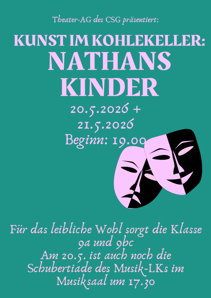Plakat der Theater-AG zur Aufführung Nathans Kinder